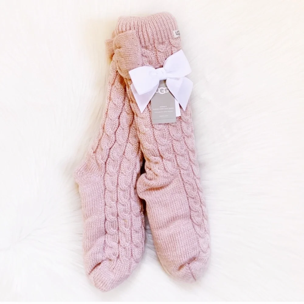 UGG glittering fleece cozy socs with Bow - Picture 3 of 5